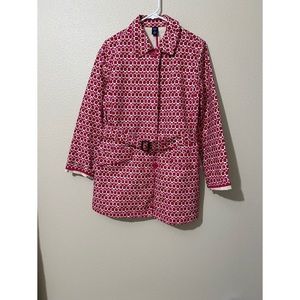 Gap pink button up belted 100%cotton jacket